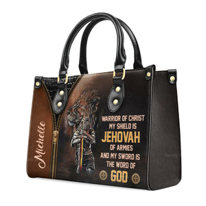 Warrior Of Christ - Scripture Gifts For Women Of God - Personalized Leather Handbag With Handle - AT4081458