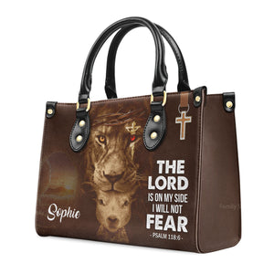 Special Lion The Lord Is On My Side - Thoughtful Gift For Christians - Personalized Leather Handbag With Handle - AT4081429