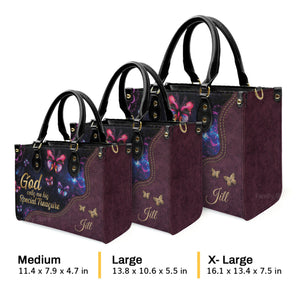 Lovely Butterfly - God Calls You His Special Treasure - Awesome Personalized Leather Handbag - AT4081327