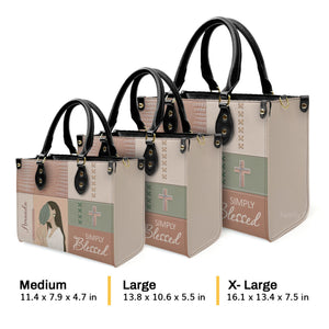 Simply Blessed Adorable Christian - Awesome Personalized Leather Handbag - AT4081415