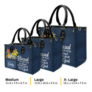 Blessed Are The Pure In Heart Matthew 58 Spiritual - Unique Personalized Leather Handbag - AT4080927