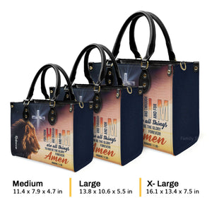 To Him Be The Glory Forever - Beautiful Personalized Leather Handbag - AT4081442