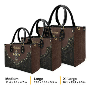 Special Cross - Scripture Gifts For Women Of God - Personalized Leather Handbag With Handle - AT4081416