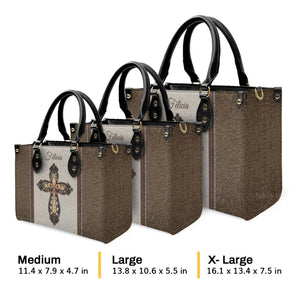 Be Still And Know That I Am God - Personalized Leather Handbag With Handle - AT4081344