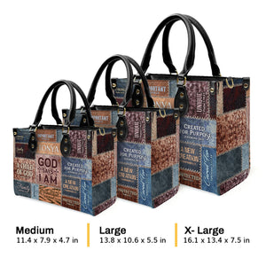 God Says I Am - Thoughtful Gift For Christians - Personalized Leather Handbag With Handle - AT4080972