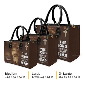 Special Lion The Lord Is On My Side - Thoughtful Gift For Christians - Personalized Leather Handbag With Handle - AT4081429