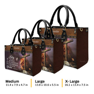 Truly He Is My Rock And My Salvation - Personalized Leather Handbag With Handle - AT4081338