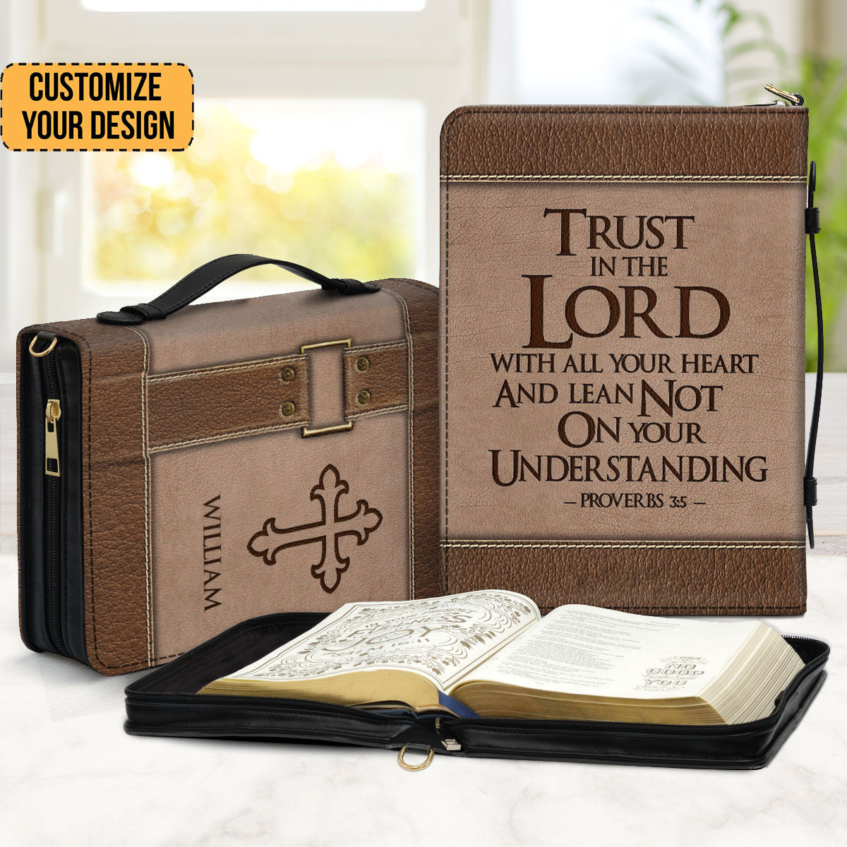 Trust In The Lord With All Your Heart - Awesome Personalized Bible Covers - AT4082461