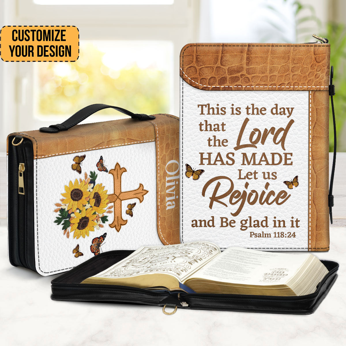 Cross This Is The Day That The Lord Has Made - Beautiful Personalized Bible Covers - AT4081406