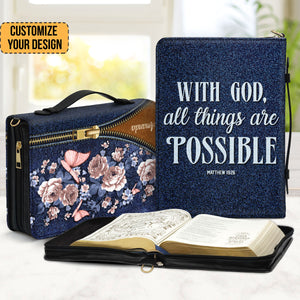 Matthew 1926 With God All Things Are Possible - Thoughtful Gift For Christians - Personalized Bible Covers - AT4082418