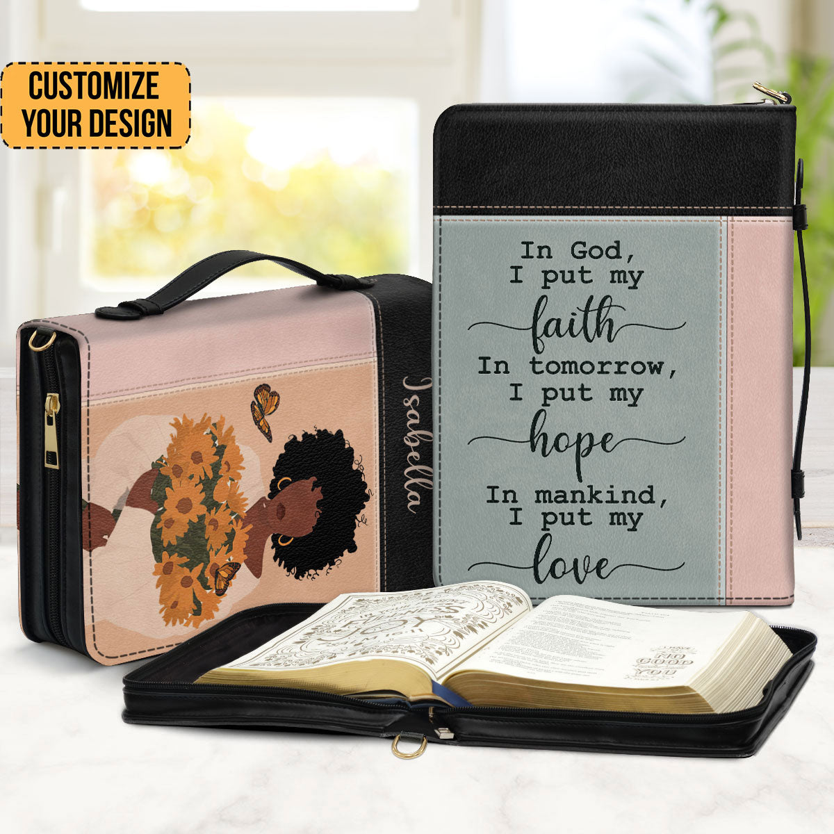 Lovely I Put My Faith In God - Thoughtful Gift For Christians - Personalized Bible Covers - AT4082453