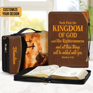 Seek First The Kingdom Of God And His Righteousness - Unique Personalized Bible Covers - AT4081455