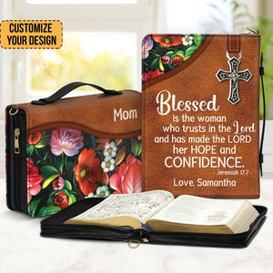 Blessed Is The Woman Who Trusts In The Lord - Thoughtful Gift For Christians - Personalized Bible Covers - AT4080730