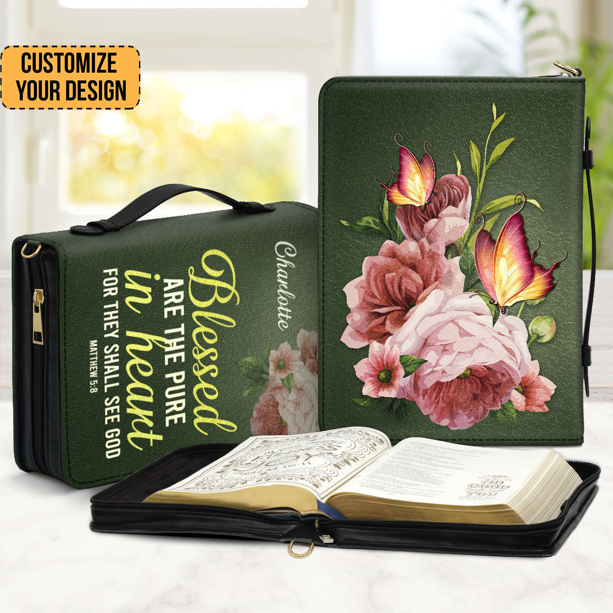 Blessed Are The Pure In Heart Matthew 5:8 - Thoughtful Gift For Christians - Personalized Bible Covers - AT4080845