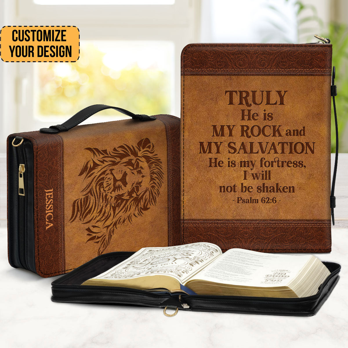 He Is My Rock And My Salvation - Beautiful Personalized Bible Covers - AT4082409