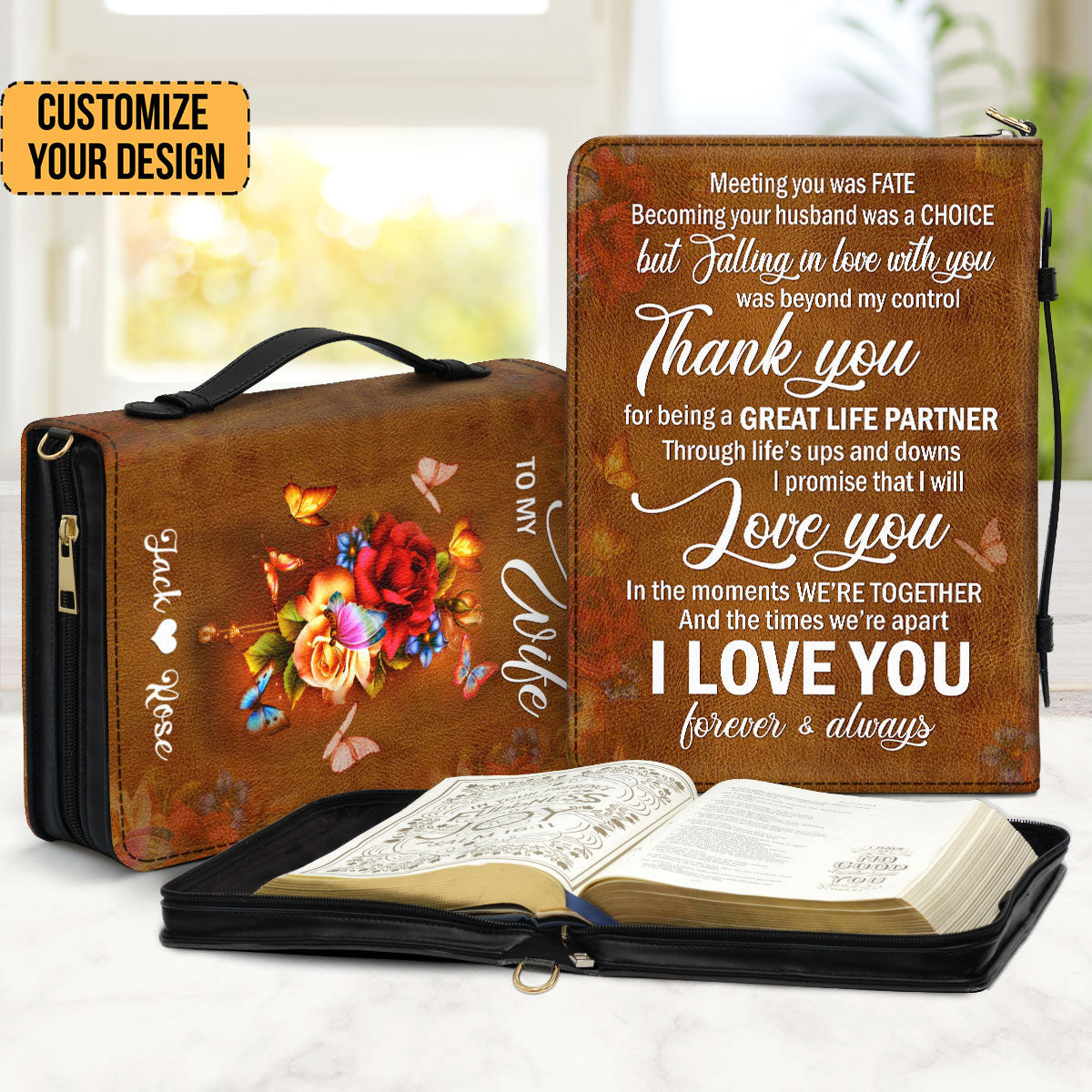 Meeting You Was Fate Sweet Flower - Scripture Gifts For Women Of God - Personalized Bible Covers - AT4081340