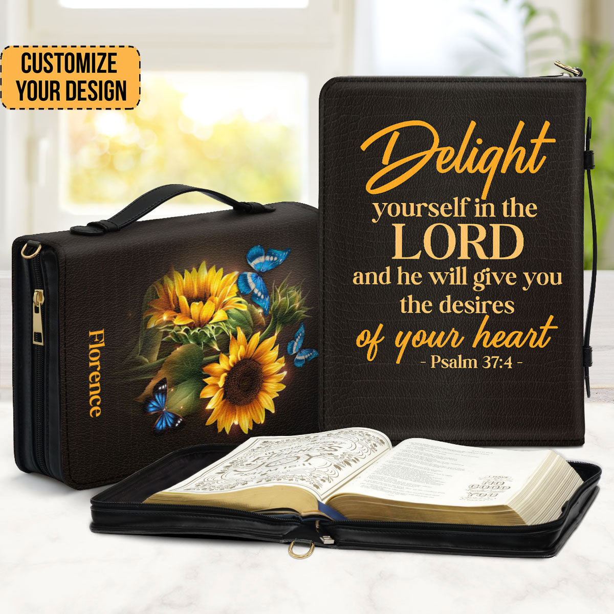 Delight Yourself In The Lord - Thoughtful Gift For Christians - Personalized Bible Covers - AT4080737