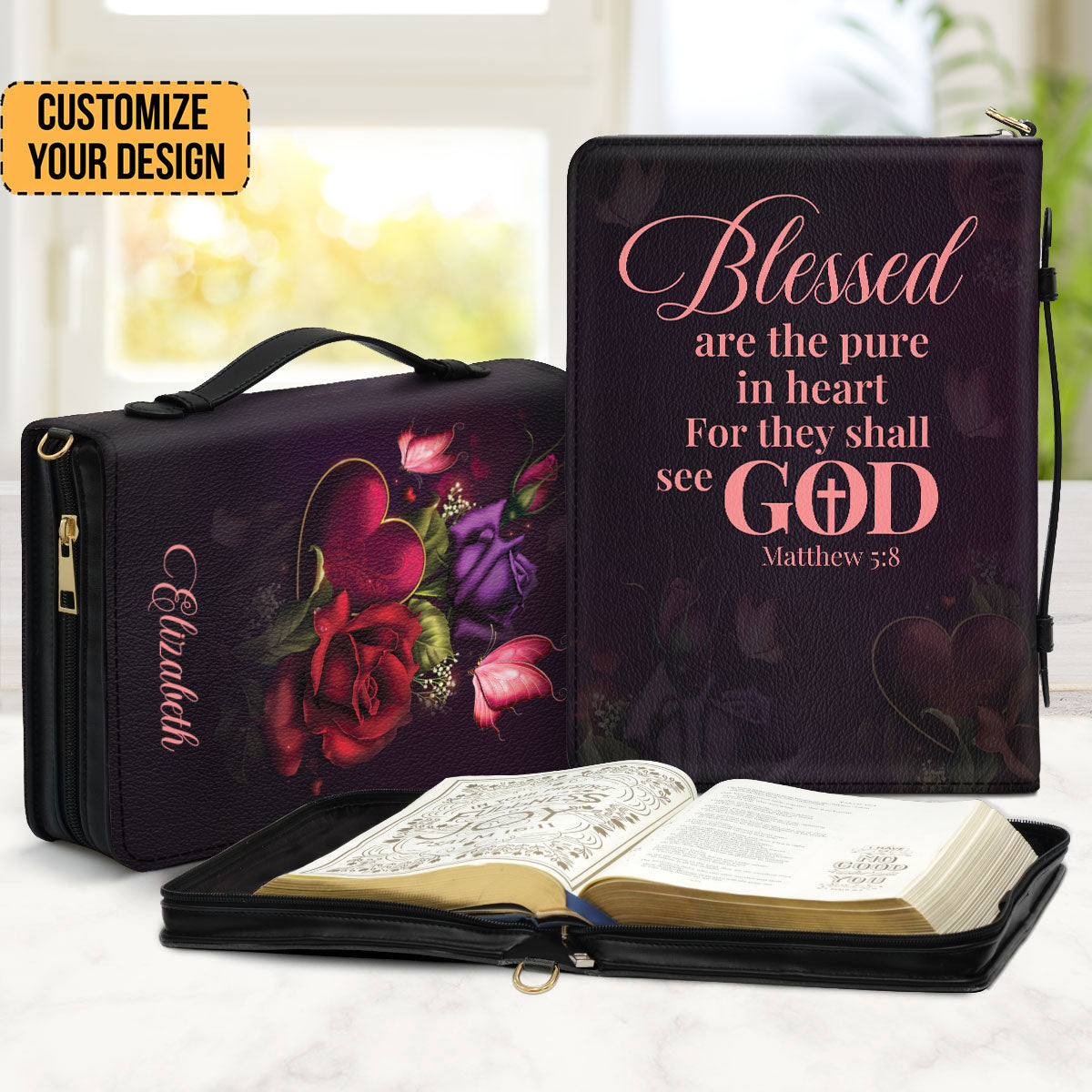 Blessed Are The Pure In Heart For They Shall See God - Awesome Personalized Bible Covers - AT4081421