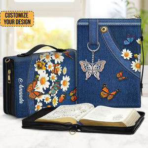 Stunning Daisy And Butterfly - Personalized Bible Covers - AT4081432