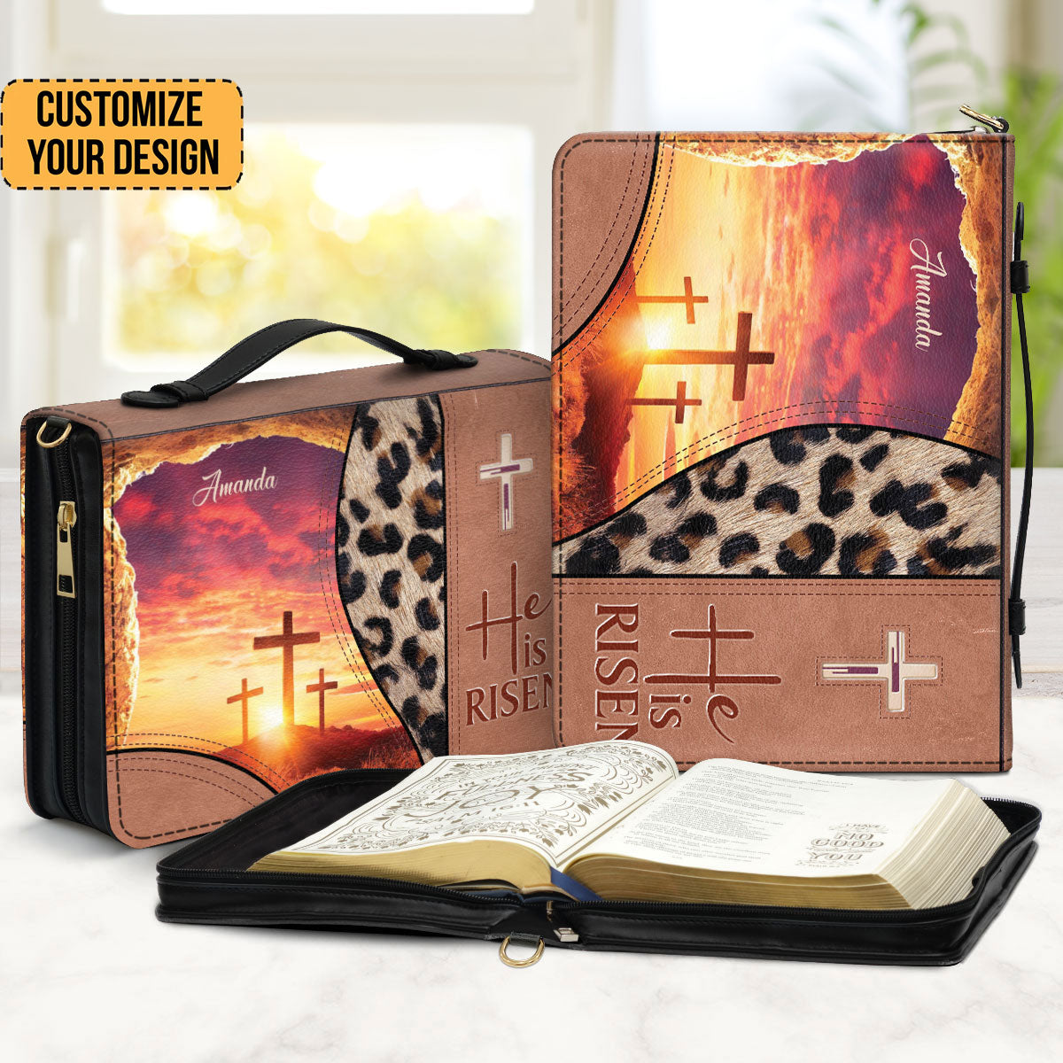 He Is Risen - Beautiful Personalized Bible Covers - AT4081424