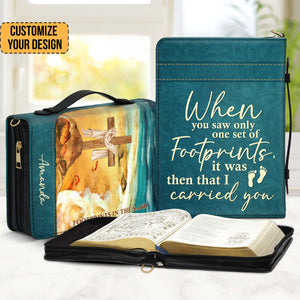 Footprints In The Sand - Unique Personalized Bible Covers - AT4080940