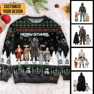 Dad Star Wars Merry Xmas - Personalized Ugly Sweatshirt - Gift for Dad, Grandpa, Husband CL08 NH96