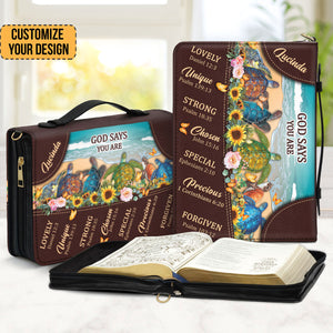 God Says You Are Lovely - Beautiful Personalized Turtle Bible Covers - AT4080804