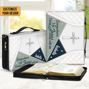 Stunning Christian Butterfly Everywhere I Go, I Bring Jesus With Me - Unique Personalized Bible Covers - AT4081431