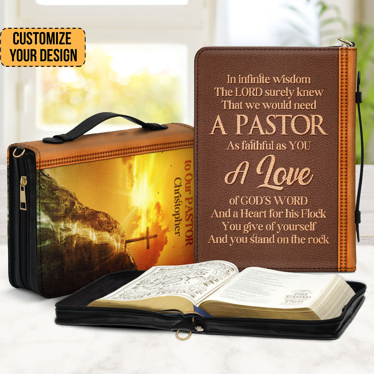 A Love Of God's Word And A Heart For His Flock - Awesome Personalized Bible Covers - AT4082421