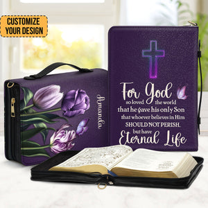 For God So Loved The World - Thoughtful Gift For Christians - Personalized Bible Covers - AT4080933