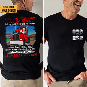 Custom Photo Roll On Highway Roll On Along - Gift For Dad, Granda - Personalized Shirt 2 Side - NA94