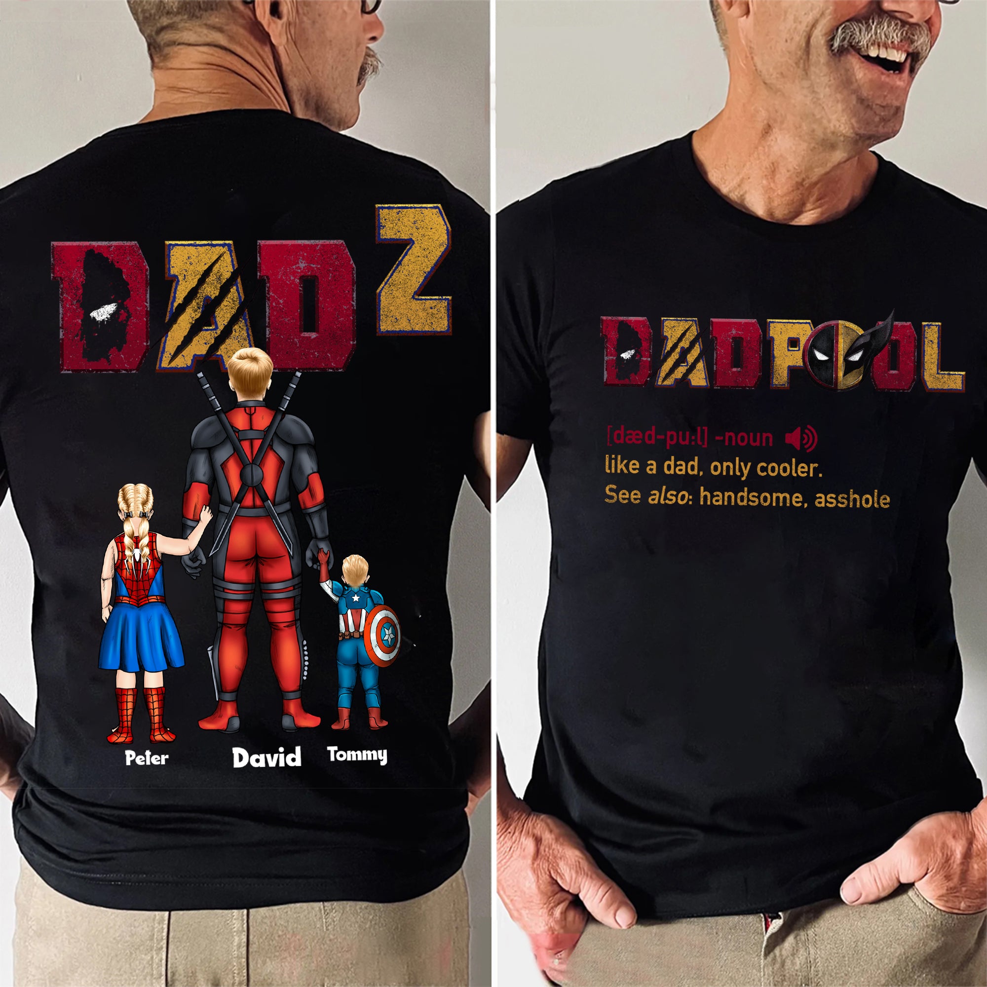 Super Hero Dadpool Like A Dad, Only Cooler - Gift For Father's Day - Personalized Shirt 2 Side - CL02 NH96