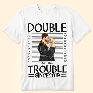 Wizard Couples Double Trouble Since - Personalized Matching Couple Shirts - CL20 PT