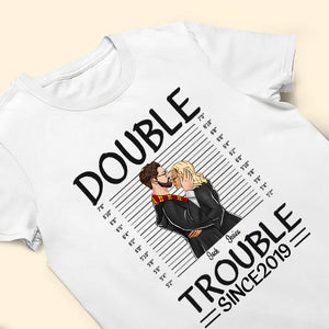 Wizard Couples Double Trouble Since - Personalized Matching Couple Shirts - CL20 PT