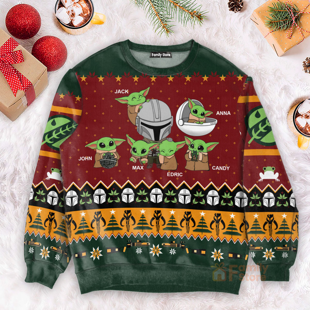 Baby Yoda The Mandalorian - Gift For Christmas - Personalized Ugly Sweater - NA94