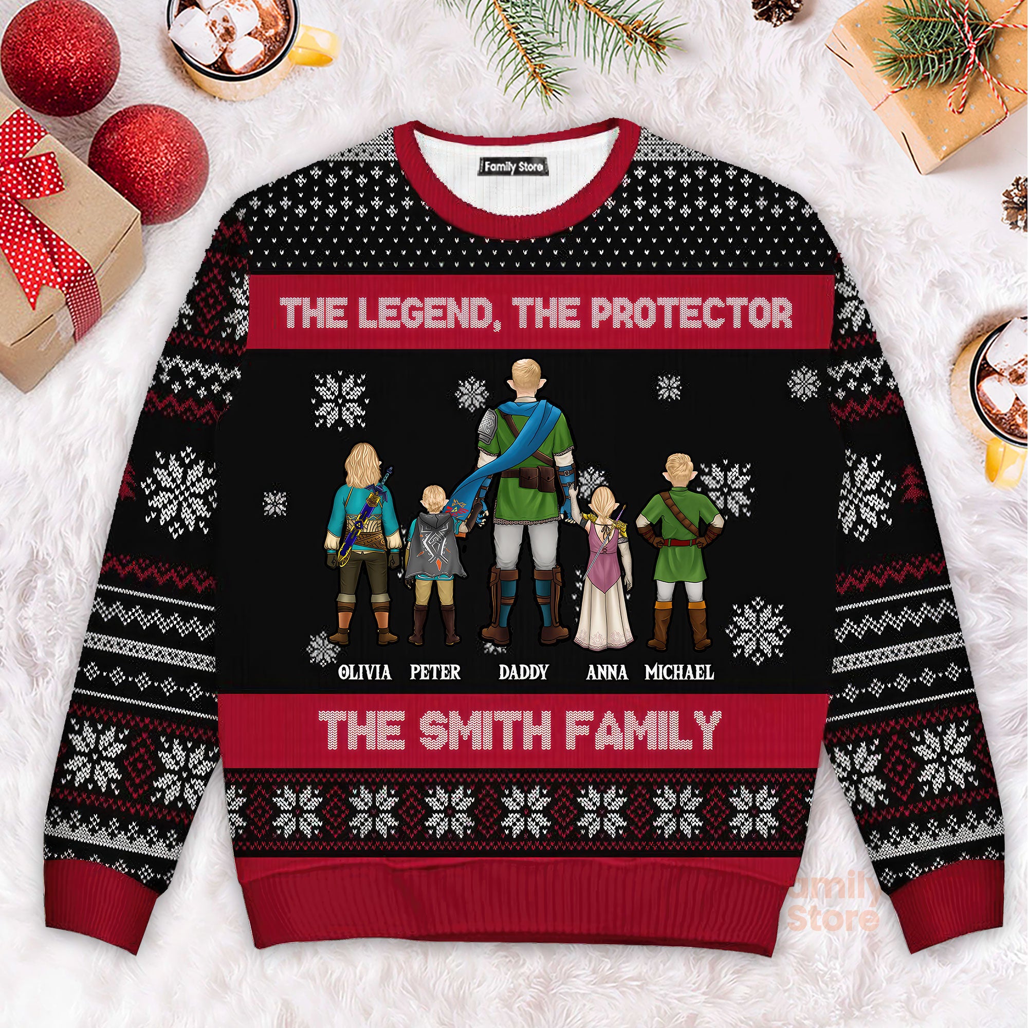 The Legend, The Protector - Gift For Family, Dad - Personalized Ugly Sweater - CL07 NA94