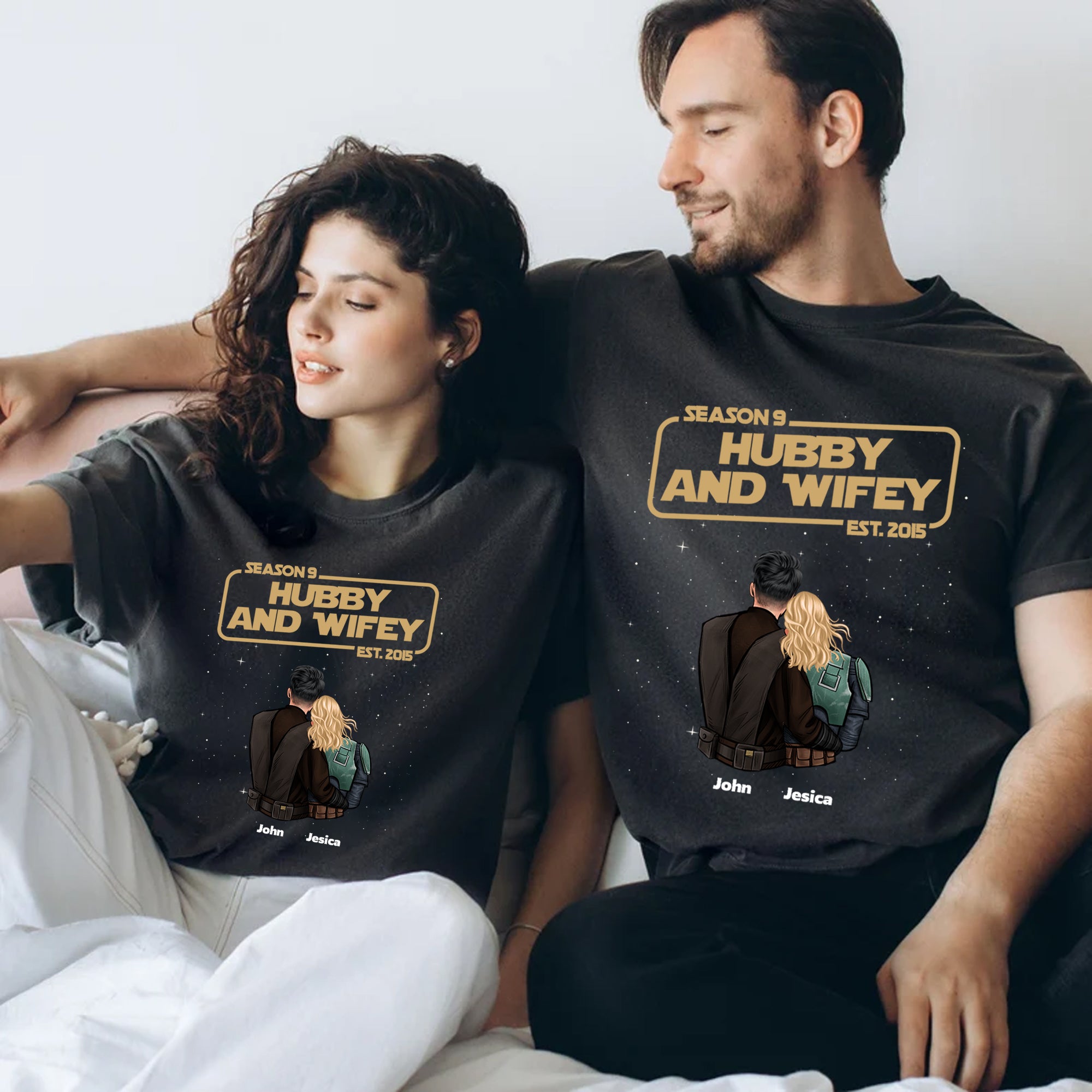 Season Hubby And Wifey - Gift For Couple - Personalized Couple Tshirt - CL19 NH96