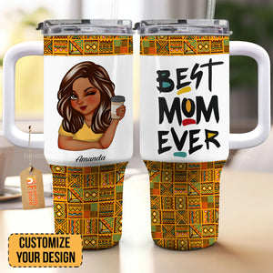 Dope Black Mom - Personalized 40oz Tumbler Cup With Straw - Gift For Mom, Mothers Day - CLGOD04 NA94