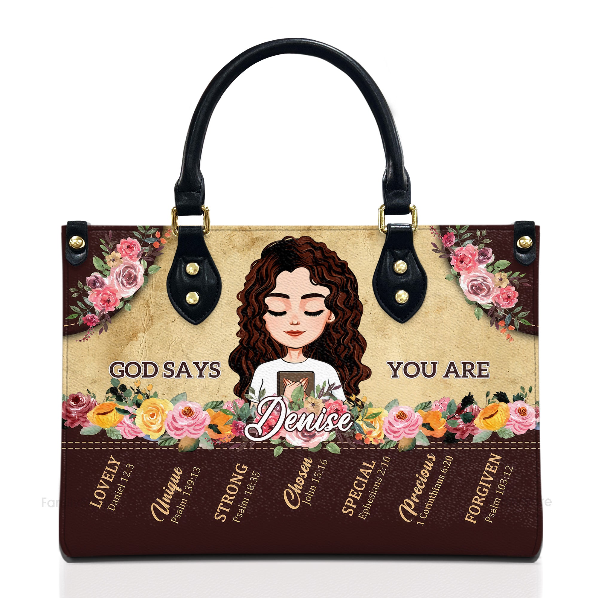 God Says You Are Self-Love Affirmations - Friend Personalized Leather Handbag - Gift For Best Friends, Family Members, Coworkers, Yourself | CLGOD05