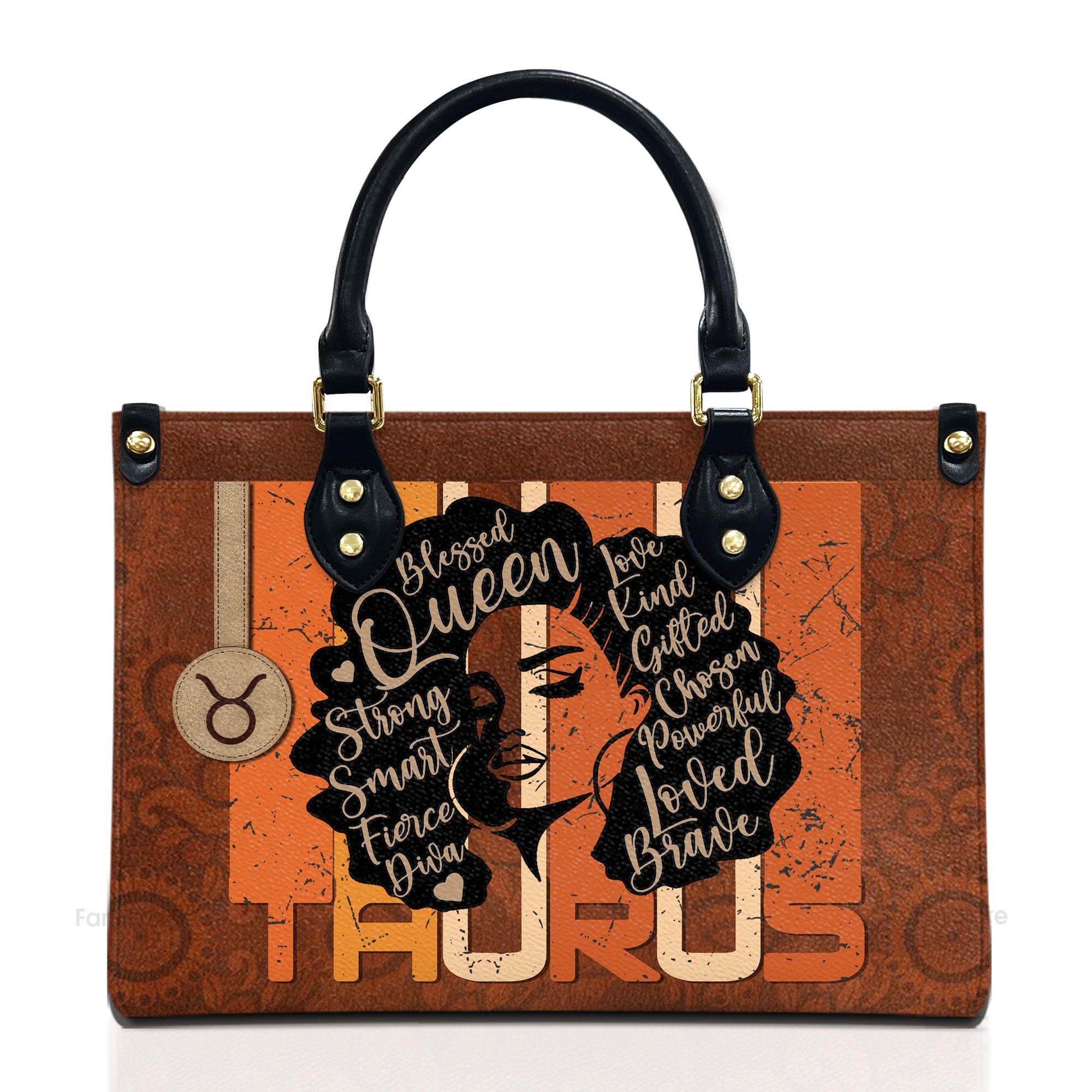 Horoscope Black Woman Affirmations - Personalized Leather Bag - Birthday Gift For Black Woman, Mother, Friend, Sister