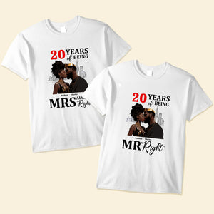 Many Years Of Being Mr Right Black African - Personalized Shirt - Gift For Couple, Husband Wife, Anniversary, Engagement, Wedding, Marriage Gift - GR5 NH96