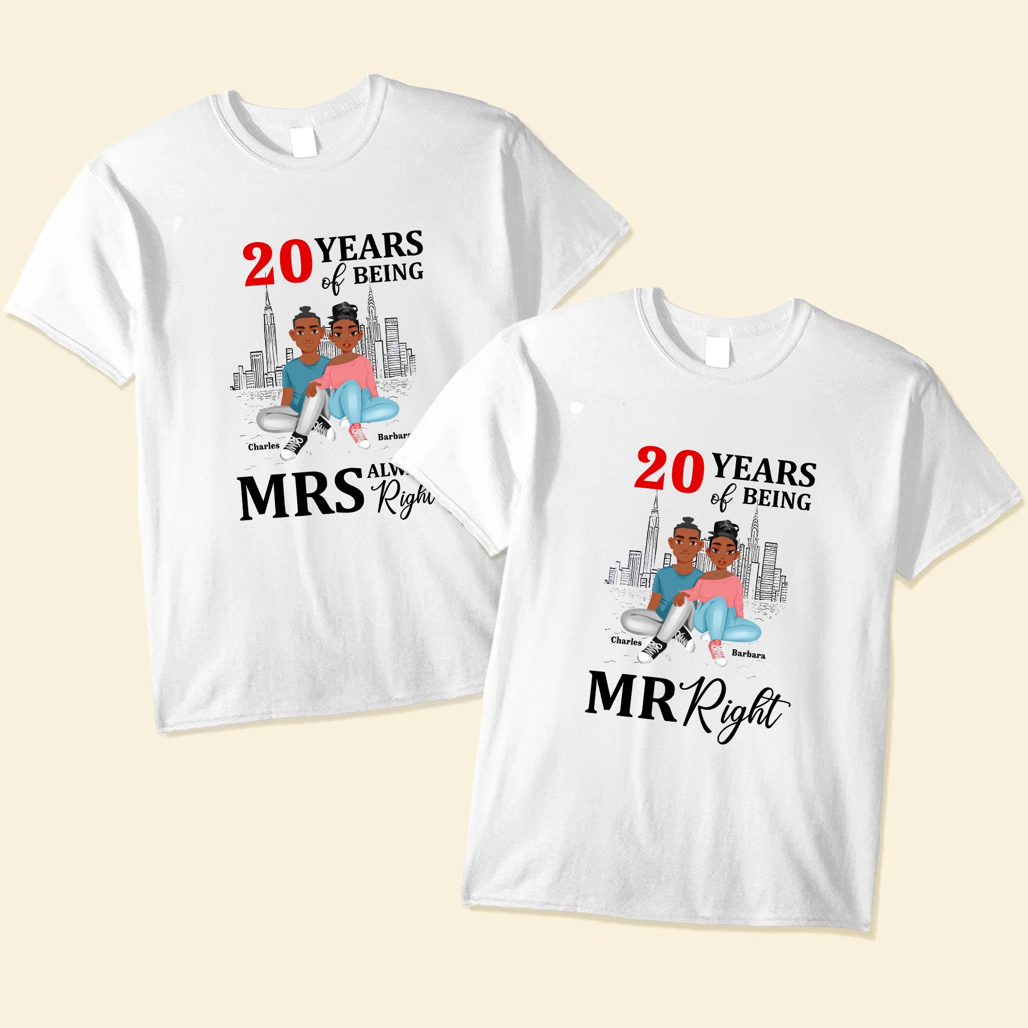 Many Years Of Being Mr Right Black African - Personalized Shirt - Gift For Couple, Husband Wife, Anniversary, Engagement, Wedding, Marriage Gift - GR1 NH96