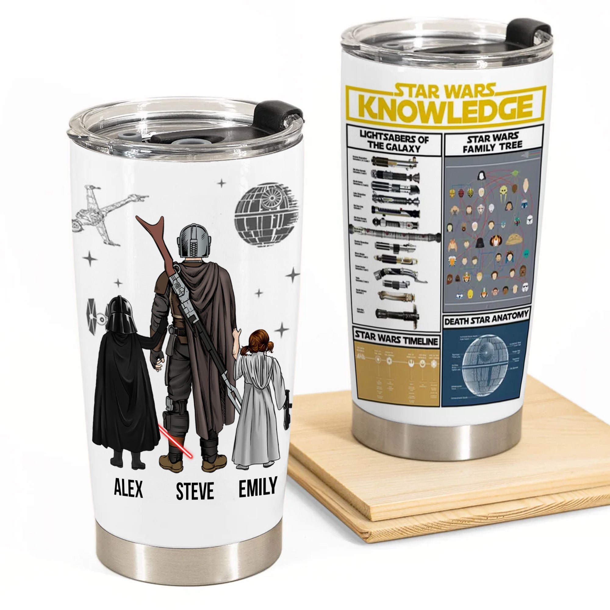 Knowledge About The Galaxy Family Tree - Gift For Dad - Personalized Tumbler - CL08 NA94