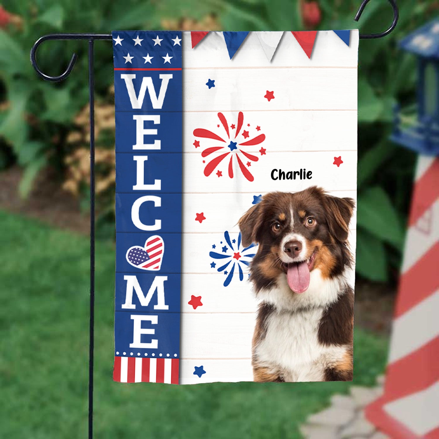 Hello Human, Welcome To My House Happy 4th July - Gift For Pet Lovers - Personalized Flag - NA94