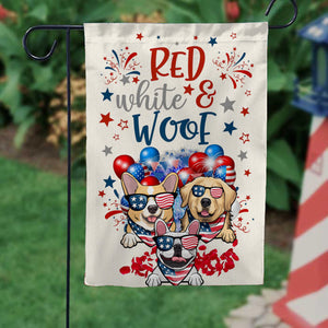 Red White Woof 4th July - Gift For Pet Lovers - Personalized Flag