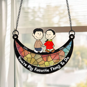 You're My Favorite Thing To Do Peanuts - Personalized  Window Hanging Suncatcher Ornament - Gift For Couple, Husband Wife, Anniversary, Engagement, Wedding, Marriage Gift - CL43 NH96