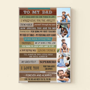 To My Greatest Superhero I Love You, Forever And Always - Gift For Dad - Personalized Canvas Poster