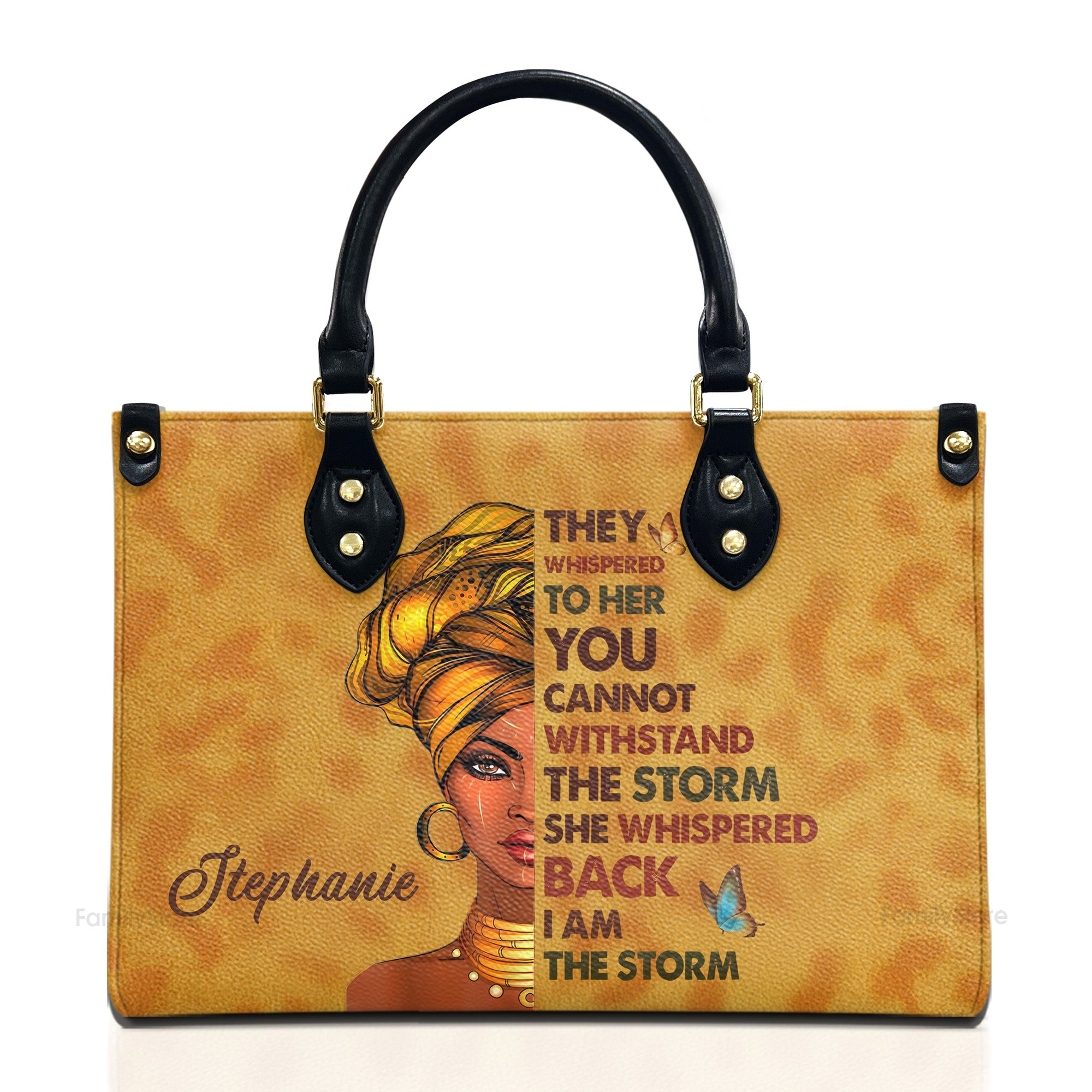 I Am The Storm - Bestie Personalized Custom Leather Handbag - Gift For Best Friends, BFF, Sisters