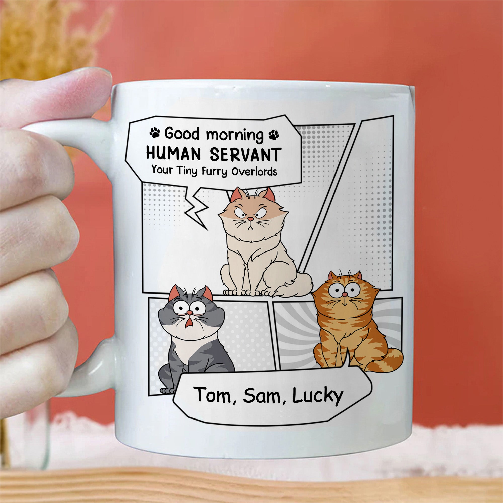 Good Morning Human Servant - Gift For Pet Lovers - Personalized Ceramic Mug - CLP02 NH96