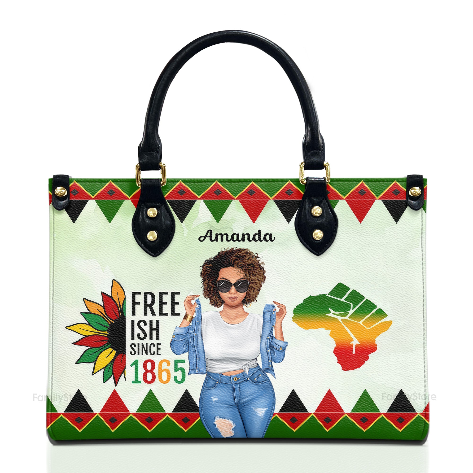 Free-ish Since 1865 - Personalized Leather Bag - Juneteenth, Birthday Gift For Black Woman, Mother, Friend, Sister | GR3